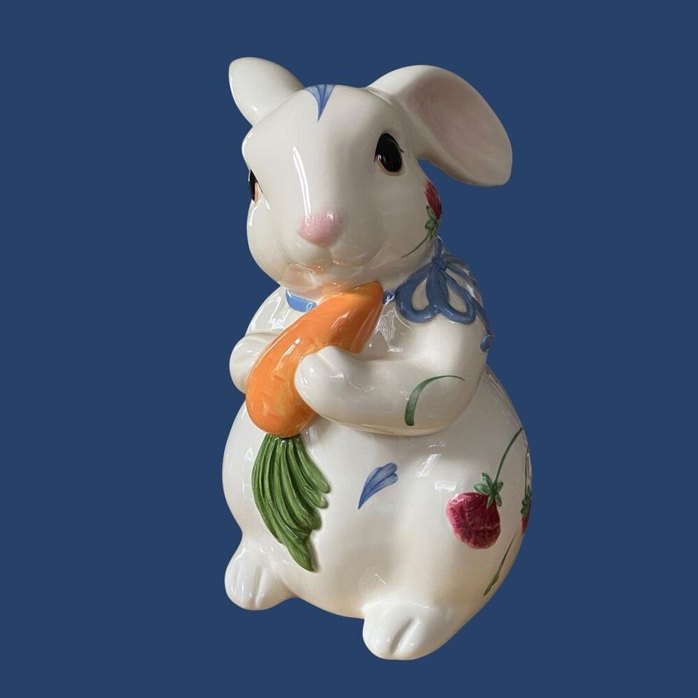 Lenox "Poppies on Blue" Barnyard Collection Bunny Cookie Jar No Box